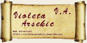 Violeta Arsekić vizit kartica